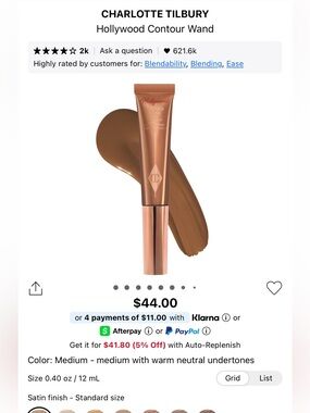 Charlotte Tilbury Bronzer & Contour Cream Wand in Medium